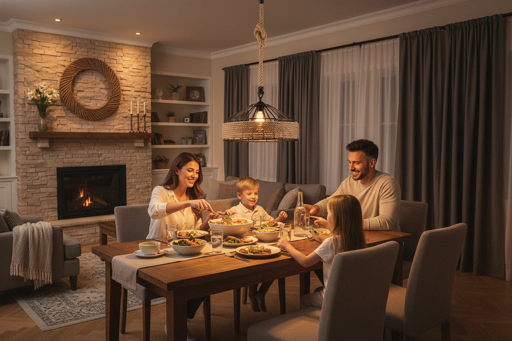 Retro Hemp Rope Pendant Light | Rustic Home Décor Lamp