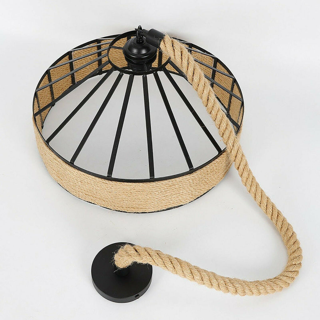 Retro Hemp Rope Pendant Light | Rustic Home Décor Lamp