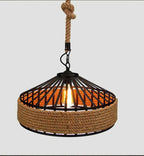 Retro Hemp Rope Pendant Light | Rustic Home Décor Lamp
