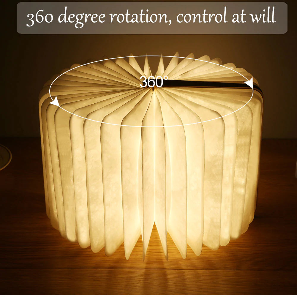 Portable LED Book Night Light | Foldable Wooden Decor Lamp
