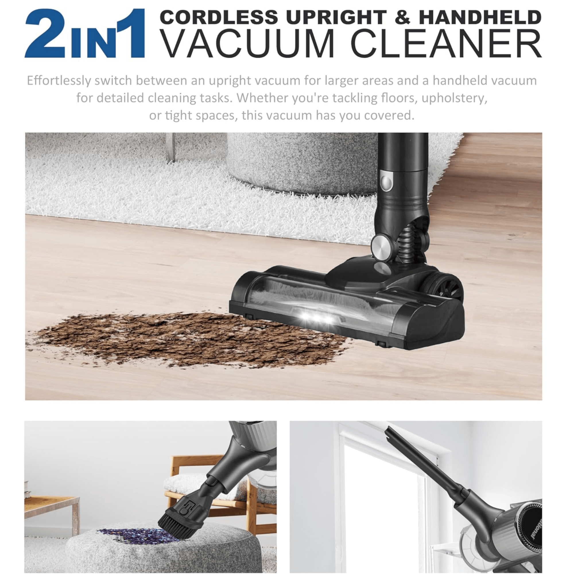 2-in-1 Cordless Vacuum Cleaner | Upright & Handheld