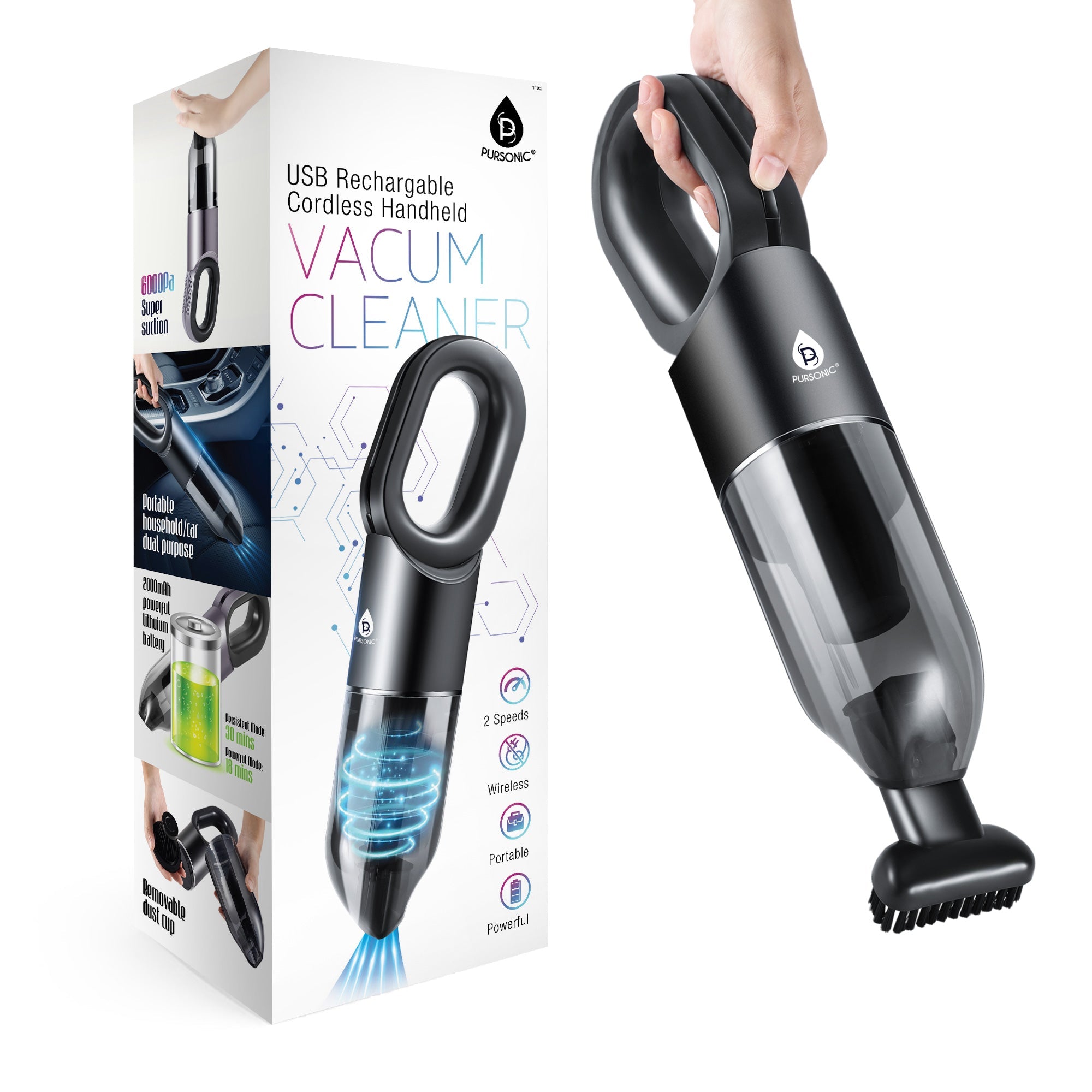 USB Cordless Handheld Vacuum Cleaner | Rechargeable & Portable