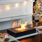 Rectangular Tabletop Fire Bowl | 360° Glass View